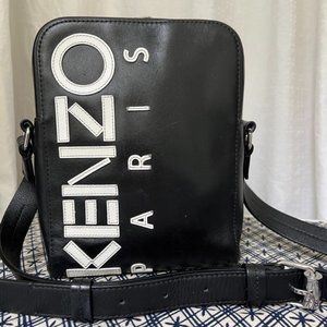 Kenzo Paris Black Logo-Patched Crossbody Bag